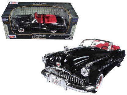 1949 Buick Roadmaster Black with Red Interior 1/18 Diecast Model Car by Motormax <h2>1949 Motormax</h2> <p>High-quality perfect for collectors and enthusiasts. Features detailed exterior craftsmanship