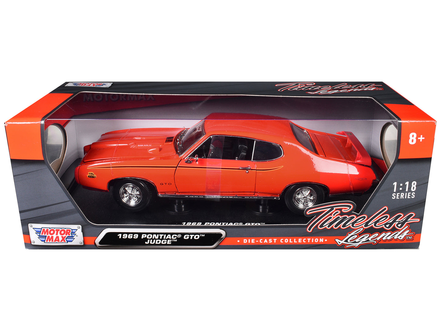 1969 Pontiac GTO Judge Orange 1/18 Diecast Model Car by Motormax <h2>1969 Motormax</h2> <p>High-quality perfect for collectors and enthusiasts. Features detailed interior exterior craftsmanship, reali