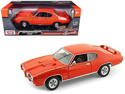 1969 Pontiac GTO Judge Orange 1/18 Diecast Model Car by Motormax <h2>1969 Motormax</h2> <p>High-quality perfect for collectors and enthusiasts. Features detailed interior exterior craftsmanship, reali