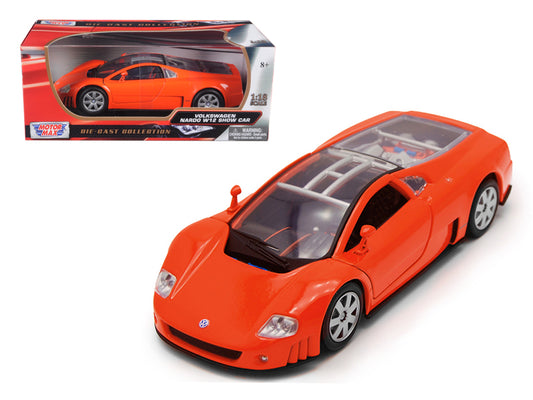 Volkswagen Nardo W12 Show Car Orange 1/18 Diecast Model by Motormax <h2>Volkswagen Motormax</h2> <p>High-quality perfect for collectors and enthusiasts. Features detailed interior exterior craftsmansh