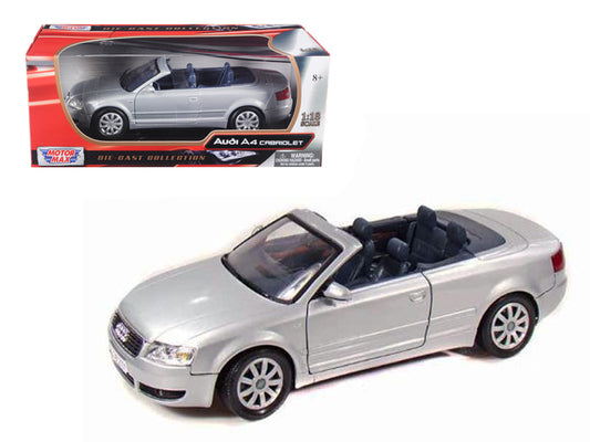 2004 Audi A4 Cabriolet Silver 1/18 Diecast Model Car by Motormax <h2>2004 Motormax</h2> <p>High-quality perfect for collectors and enthusiasts. Features detailed interior exterior craftsmanship, reali