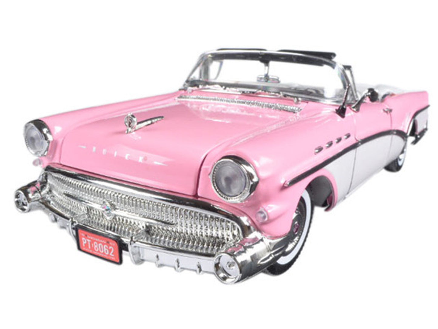1957 Buick Roadmaster Convertible Pink and White 1/18 Diecast Model Car by Motormax <h2>1957 Motormax</h2> <p>High-quality perfect for collectors enthusiasts. Features detailed interior exterior craft