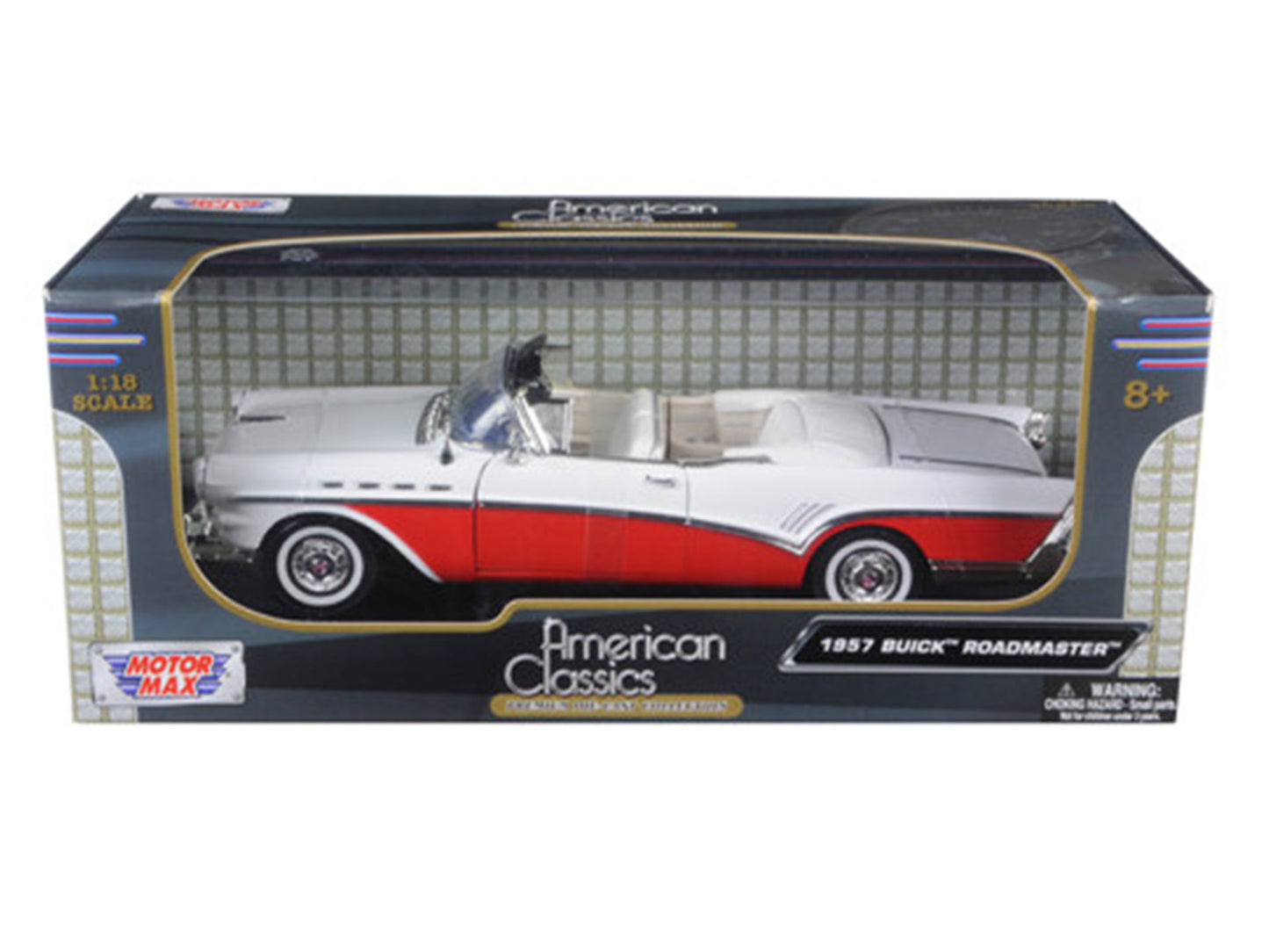 1957 Buick Roadmaster Convertible Red 1/18 Diecast Model Car by Motormax <h2>1957 Motormax</h2> <p>High-quality perfect for collectors and enthusiasts. Features detailed interior exterior craftsmanshi
