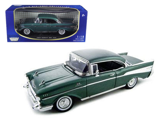 1957 Chevrolet Bel Air Hard Top Green 1/18 Diecast Model Car by Motormax <h2>1957 Motormax</h2> <p>High-quality perfect for collectors and enthusiasts. Features detailed interior exterior craftsmanshi