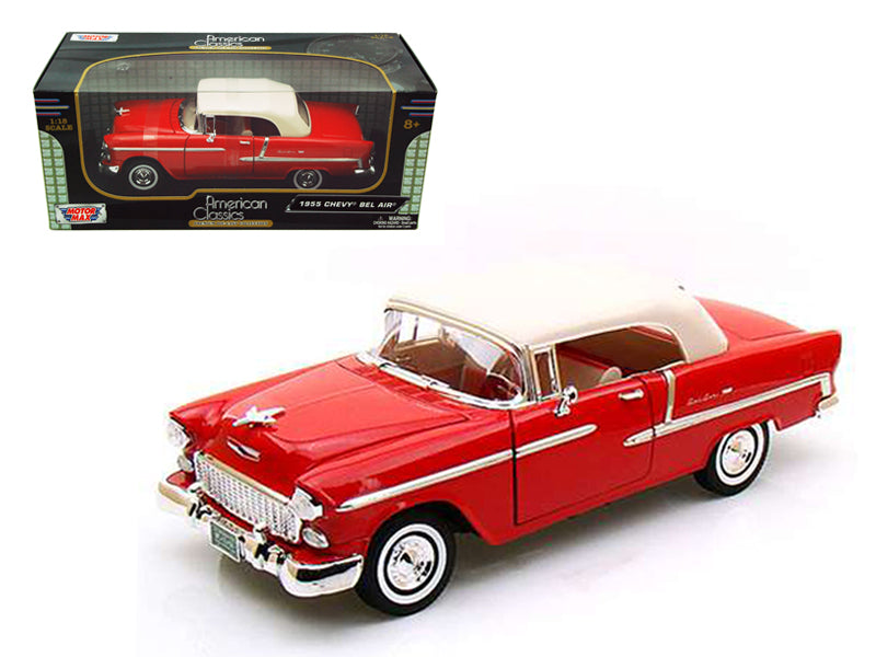 1955 Chevrolet Bel Air Convertible Soft Top Red 1/18 Diecast Car Model by Motormax <h2>1955 Motormax</h2> <p>High-quality perfect for collectors and enthusiasts. Features detailed interior exterior cr
