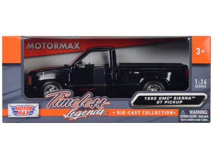 1992 GMC Sierra GT Black Pickup Truck 1/24 Diecast Model by Motormax <h2>1992 Motormax</h2> <p>High-quality car perfect for collectors and enthusiasts. Features detailed interior exterior craftsmanshi