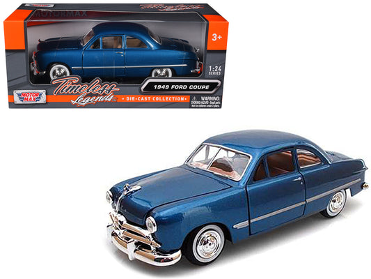 1949 Ford Coupe Blue 1/24 Diecast Model Car by Motormax <h2>1949 Motormax</h2> <p>High-quality perfect for collectors and enthusiasts. Features detailed interior exterior craftsmanship, realistic pain