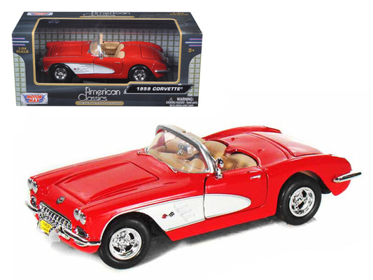 1959 Chevrolet Corvette Convertible Red 1/24 Diecast Model Car by Motormax <h2>1959 Motormax</h2> <p>High-quality perfect for collectors and enthusiasts. Features detailed interior exterior craftsmans