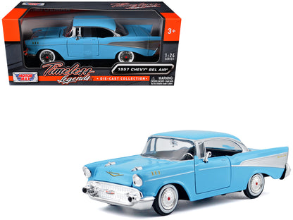 1957 Chevrolet Bel Air Light Blue "Timeless Legends" Series 1/24 Diecast Model Car by Motormax <h2>1957 Motormax</h2> <p>High-quality perfect for collectors and enthusiasts. Features detailed interior
