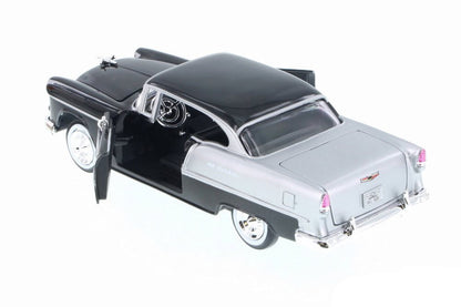 1955 Chevrolet Bel Air Black and Silver 1/24 Diecast Model Car by Motormax <h2>1955 Motormax</h2> <p>High-quality perfect for collectors enthusiasts. Features detailed interior exterior craftsmanship,