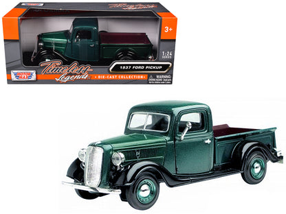 1937 Ford Pickup Truck Green and Black 1/24 Diecast Model Car by Motormax <h2>1937 Motormax</h2> <p>High-quality perfect for collectors enthusiasts. Features detailed interior exterior craftsmanship,