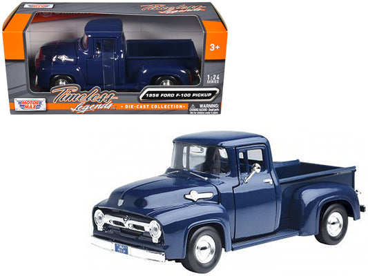 1956 Ford F-100 Pickup Truck Blue 1/24 Diecast Model Car by Motormax <h2>1956 Motormax</h2> <p>High-quality perfect for collectors and enthusiasts. Features detailed interior exterior craftsmanship, r