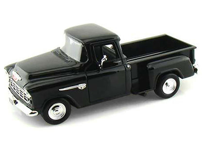 1955 Chevrolet 5100 Stepside Pickup Truck Black 1/24 Diecast Car Model by Motormax <h2>1955 Motormax</h2> <p>High-quality perfect for collectors and enthusiasts. Features detailed interior exterior cr