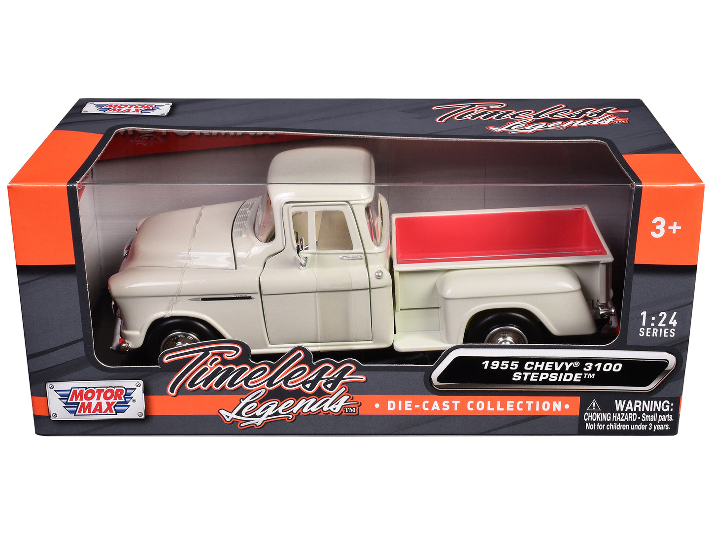 1955 Chevrolet 3100 Stepside Pickup Truck Cream with White Interior "Timeless Legends" Series 1/24 Diecast Model Car by Motormax <h2>1955 Motormax</h2> <p>High-quality perfect for collectors and enthu