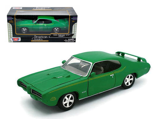 1969 Pontiac GTO Judge Green with Stripes 1/24 Diecast Model Car by Motormax <h2>1969 Motormax</h2> <p>High-quality perfect for collectors and enthusiasts. Features detailed interior exterior craftsma