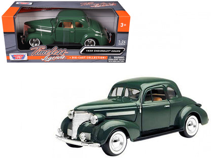 1939 Chevrolet Coupe Green 1/24 Diecast Model Car by Motormax <h2>1939 Motormax</h2> <p>High-quality perfect for collectors and enthusiasts. Features detailed interior exterior craftsmanship, realisti