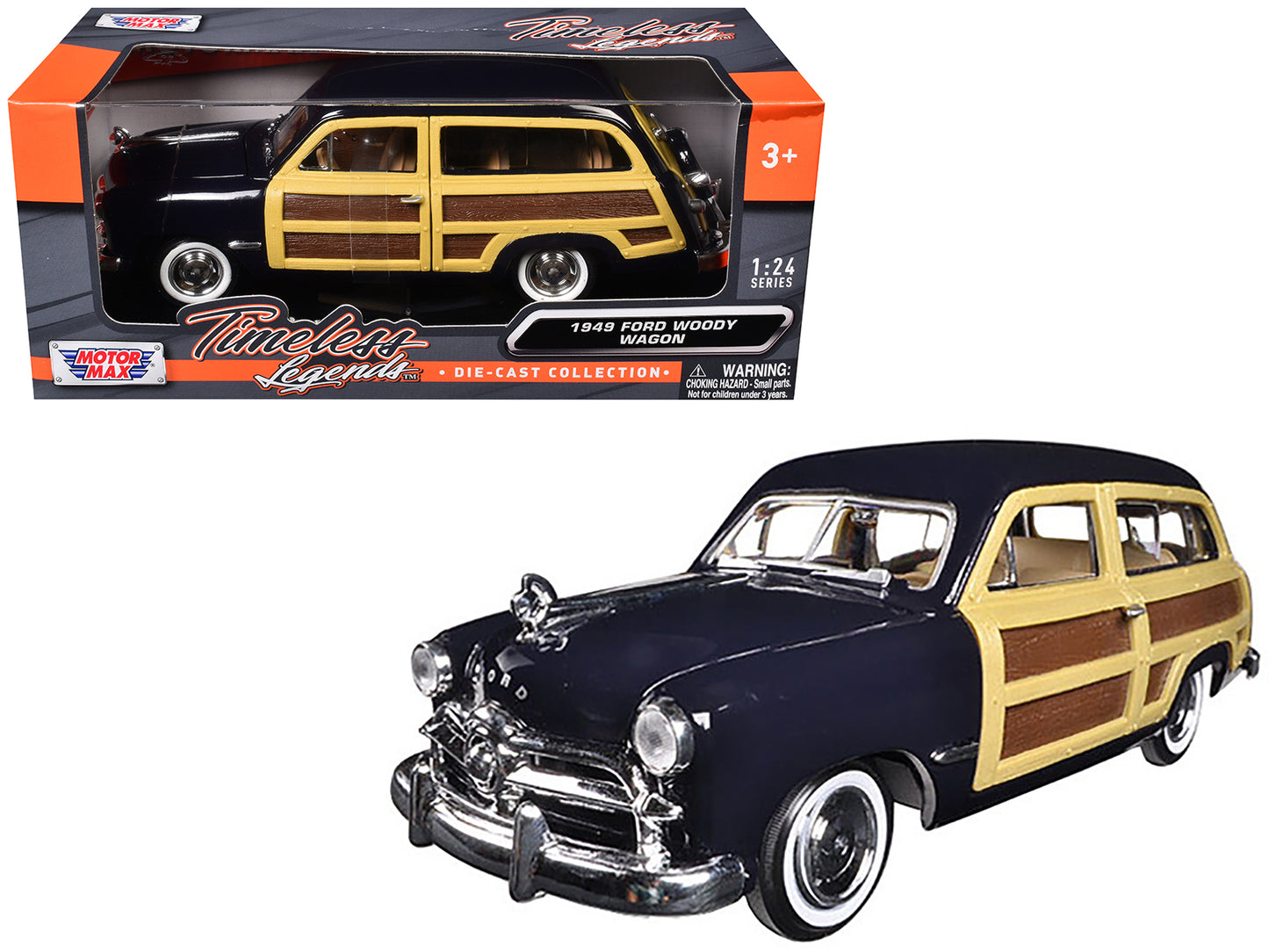 1949 Ford Woody Wagon Dark Blue 1/24 Diecast Model Car by Motormax <h2>1949 </h2> <p>High-quality perfect for collectors and enthusiasts. Features detailed interior exterior craftsmanship, realistic p