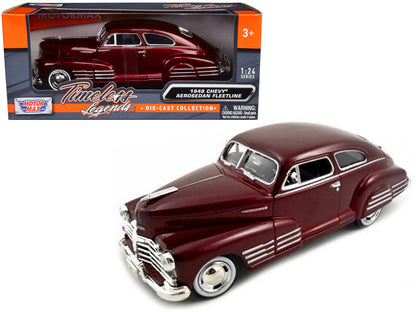 1948 Chevrolet Aerosedan Fleetline Dark Red Metallic 1/24 Diecast Model Car by Motormax <h2>1948 Motormax</h2> <p>High-quality perfect for collectors and enthusiasts. Features detailed interior exteri