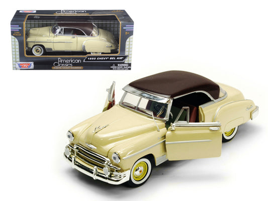 1950 Chevrolet Bel Air Cream 1/24 Diecast Model Car by Motormax <h2>1950 Motormax</h2> <p>High-quality perfect for collectors and enthusiasts. Features detailed interior exterior craftsmanship, realis