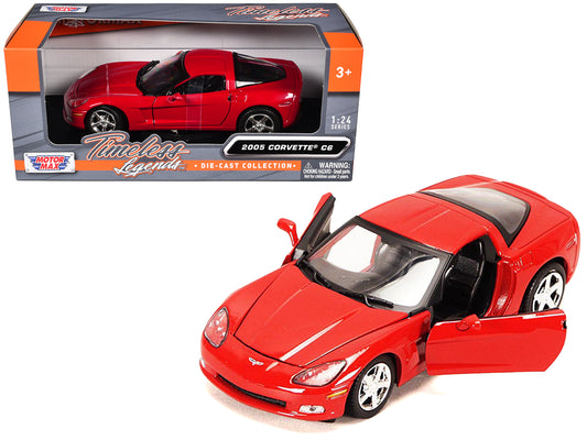 2005 Chevrolet Corvette C6 Coupe Red 1/24 Diecast Model Car by Motormax <h2>2005 Motormax</h2> <p>High-quality perfect for collectors and enthusiasts. Features detailed interior exterior craftsmanship