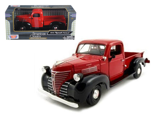 1941 Plymouth Pickup Red 1/24 Diecast Model Car by Motormax <h2>1941 Motormax</h2> <p>High-quality perfect for collectors and enthusiasts. Features detailed interior exterior craftsmanship, realistic