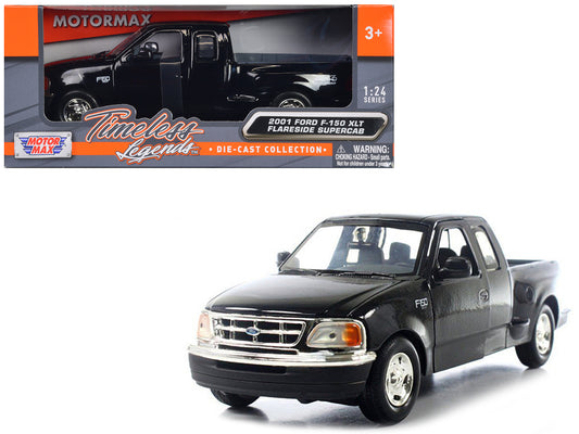 2001 Ford F-150 XLT Flareside Supercab Pickup Truck Black 1/24 Diecast Car Model by Motormax <h2>2001 Motormax</h2> <p>High-quality perfect for collectors and enthusiasts. Features detailed interior e