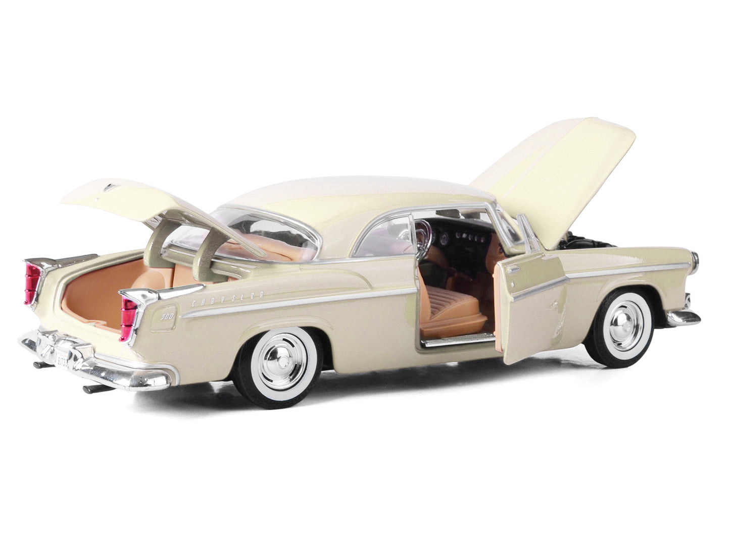 1955 Chrysler C300 Cream "Timeless Legends" Series 1/24 Diecast Model Car by Motormax <h2>1955 Motormax</h2> <p>High-quality perfect for collectors and enthusiasts. Features detailed interior exterior