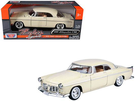 1955 Chrysler C300 Cream "Timeless Legends" Series 1/24 Diecast Model Car by Motormax <h2>1955 Motormax</h2> <p>High-quality perfect for collectors and enthusiasts. Features detailed interior exterior
