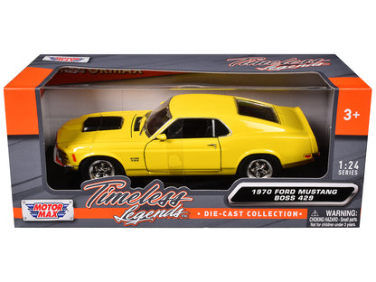 1970 Ford Mustang Boss 429 Yellow 1/24 Diecast Model Car by Motormax <h2>1970 Motormax</h2> <p>High-quality perfect for collectors and enthusiasts. Features detailed interior exterior craftsmanship, r