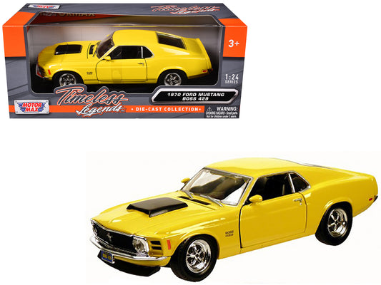 1970 Ford Mustang Boss 429 Yellow 1/24 Diecast Model Car by Motormax <h2>1970 Motormax</h2> <p>High-quality perfect for collectors and enthusiasts. Features detailed interior exterior craftsmanship, r