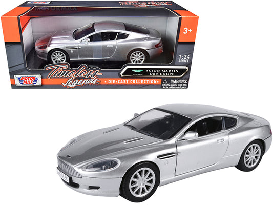 Aston Martin DB9 Coupe Silver Metallic "Timeless Legends" 1/24 Diecast Model Car by Motormax <h2>Aston Motormax</h2> <p>High-quality perfect for collectors and enthusiasts. Features detailed interior