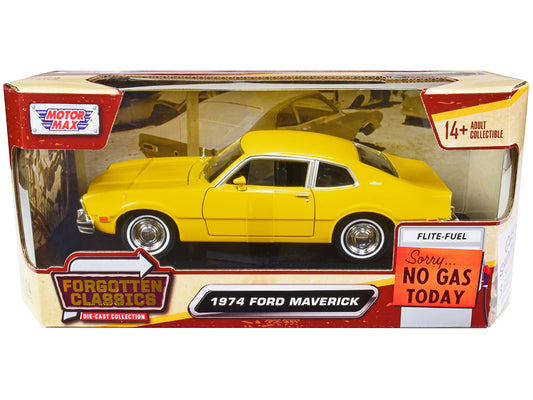 1974 Ford Maverick Yellow "Forgotten Classics" Series 1/24 Diecast Model Car by Motormax <h2>1974 Motormax</h2> <p>High-quality perfect for collectors and enthusiasts. Features detailed interior exter