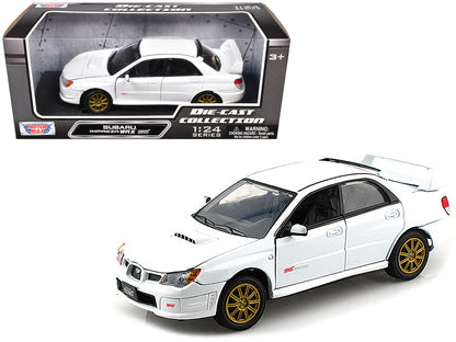 Subaru Impreza WRX STi White 1/24 Diecast Model Car by Motormax <h2>Subaru Motormax</h2> <p>High-quality perfect for collectors and enthusiasts. Features detailed interior exterior craftsmanship, real