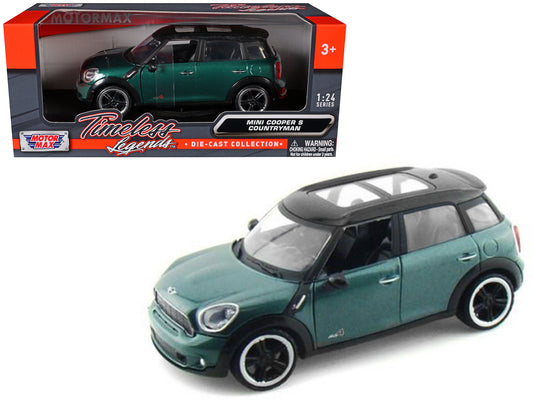 Mini Cooper S Countryman Oxford Green 1/24 Diecast Car Model by Motormax