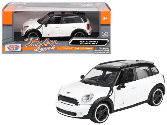 Mini Cooper S Countryman White 1/24 T&y Diecast Car Model by Motormax