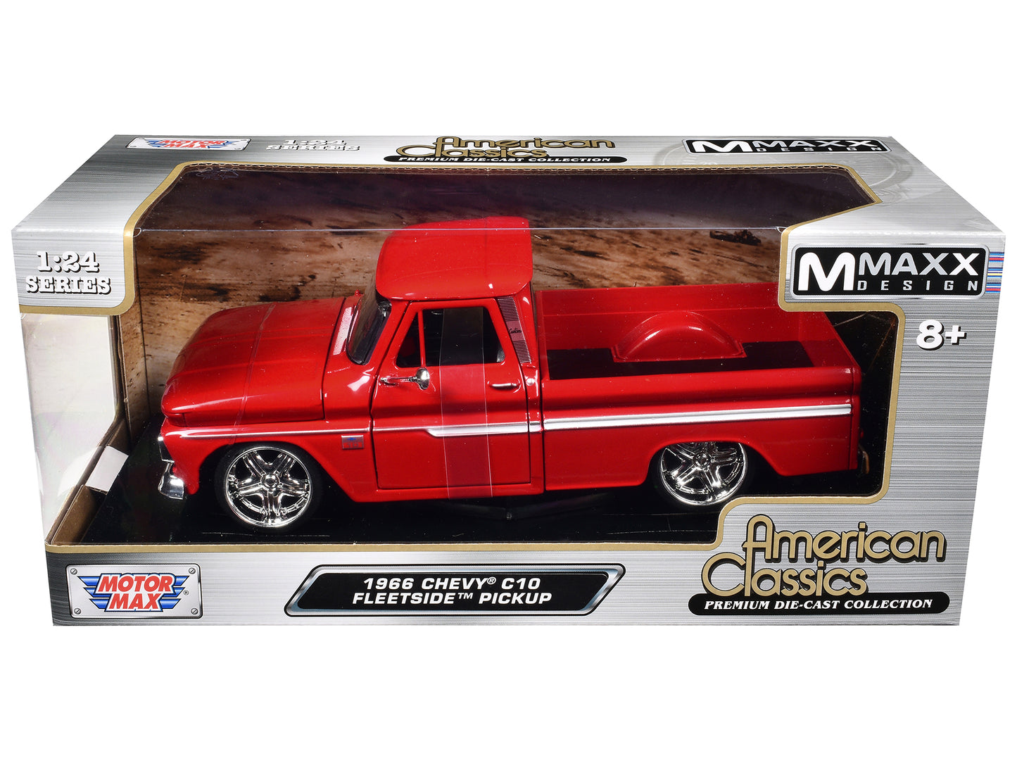 1966 Chevrolet C10 Fleetside Pickup Truck Red "Maxx Design" "American Classics" Series 1/24 Diecast Model Car by Motormax <h2>1966 Motormax</h2> <p>High-quality perfect for collectors and enthusiasts.