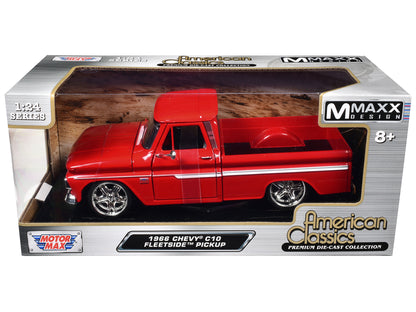 1966 Chevrolet C10 Fleetside Pickup Truck Red "Maxx Design" "American Classics" Series 1/24 Diecast Model Car by Motormax <h2>1966 Motormax</h2> <p>High-quality perfect for collectors and enthusiasts.