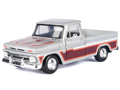 1966 Chevrolet C10 Fleetside Pickup Truck Silver Metallic with Brown Sides "American Classics" Series 1/24 Diecast Model Car by Motormax <h2>1966 Motormax</h2> <p>High-quality perfect for collectors a