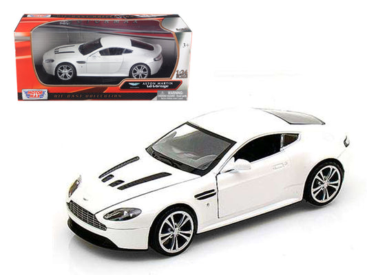 Aston Martin V12 Vantage Pearl White 1/24 Diecast Car Model by Motormax <h2>Aston Motormax</h2> <p>High-quality perfect for collectors and enthusiasts. Features detailed interior exterior craftsmanshi