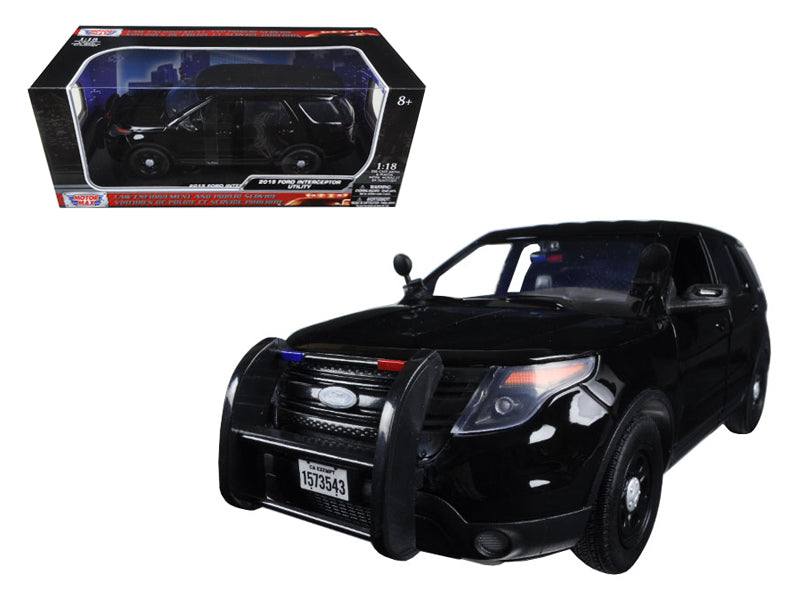 2015 Ford Police Interceptor Utility Special Service Plain Black 1/18 Diecast Model Car by Motormax <h2>2015 Motormax</h2> <p>High-quality perfect for collectors and enthusiasts. Features detailed int