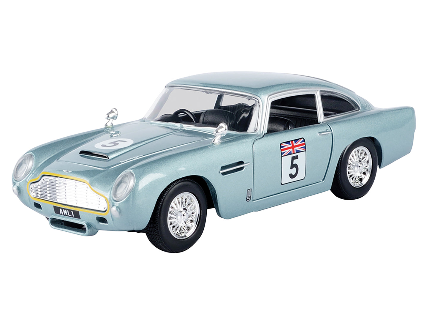 Aston Martin DB5 RHD (Right Hand Drive) #5 Light Blue Metallic "GT Racing" Series 1/24 Diecast Model Car by Motormax <h2>Aston Motormax</h2> <p>High-quality perfect for collectors and enthusiasts. Fea