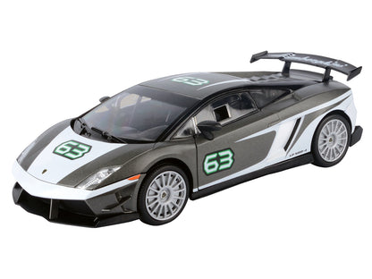 Lamborghini Gallardo LP 560-4 Super Trofeo #63 Gray Metallic and White "GT Racing" Series 1/24 Diecast Model Car by Motormax <h2>Lamborghini Motormax</h2> <p>High-quality perfect for collectors enthus