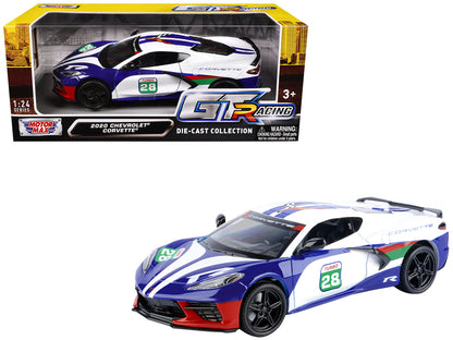 2020 Chevrolet Corvette #28 White with Blue Graphics "GT Racing" Series 1/24 Diecast Model Car by Motormax <h2>2020 Motormax</h2> <p>High-quality perfect for collectors and enthusiasts. Features detai