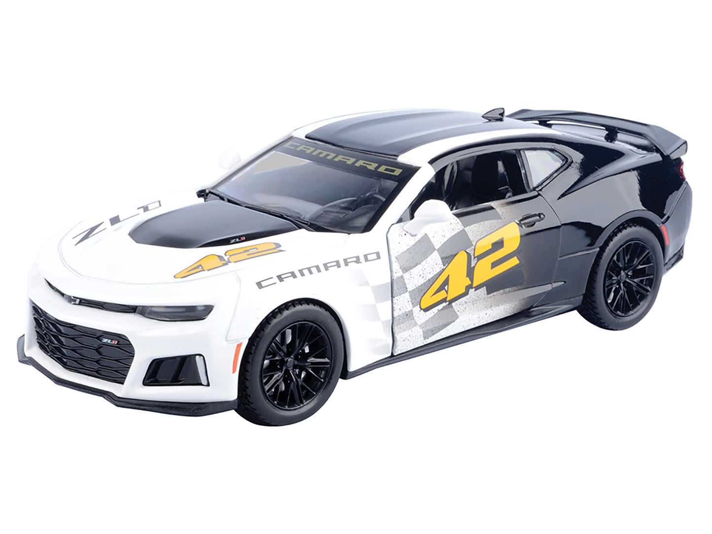 2017 Chevrolet Camaro ZL1 #42 Black and White "GT Racing" Series 1/24 Diecast Model Car by Motormax <h2>2017 Motormax</h2> <p>High-quality perfect for collectors enthusiasts. Features detailed interio
