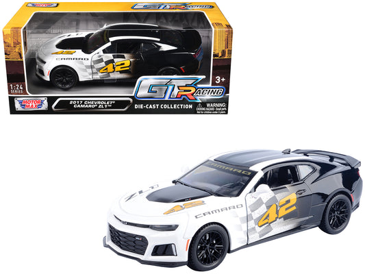 2017 Chevrolet Camaro ZL1 #42 Black and White "GT Racing" Series 1/24 Diecast Model Car by Motormax <h2>2017 Motormax</h2> <p>High-quality perfect for collectors enthusiasts. Features detailed interio