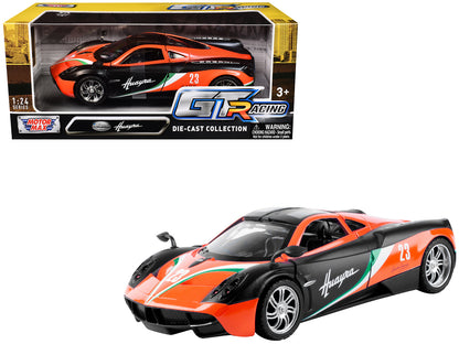 Pagani Huayra #23 Orange and Black with Stripes "GT Racing" Series 1/24 Diecast Model Car by Motormax <h2>Pagani Motormax</h2> <p>High-quality perfect for collectors enthusiasts. Features detailed int