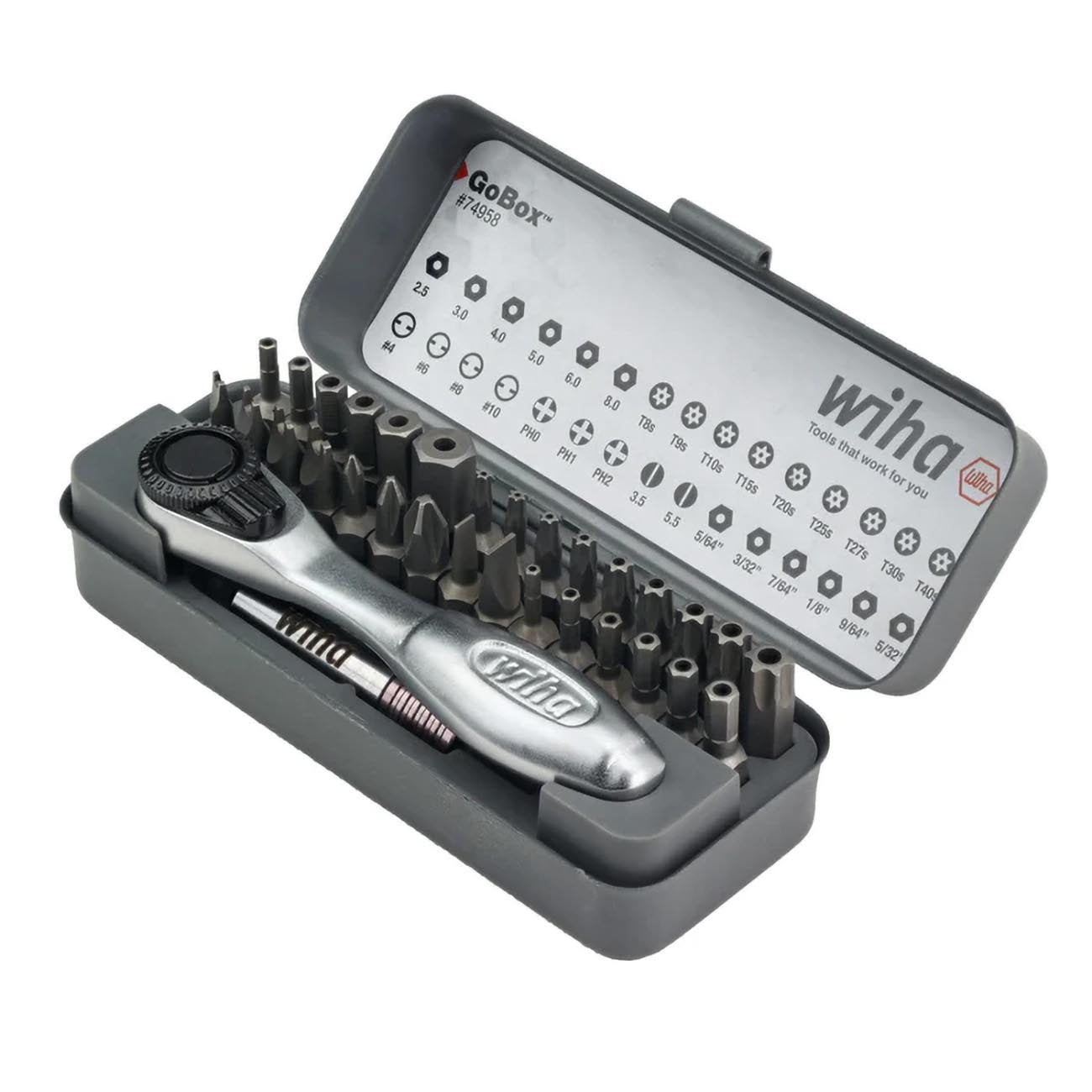 Wiha GoBox Security Bit Set with Mini Ratchet (32-Piece)