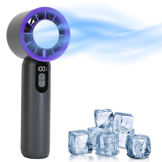 100 Speed Handheld Fan With Ice Cooler High Turbo 3000Mah Rechargeable Hand Lcd