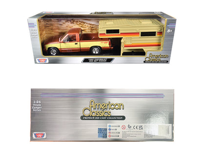 1992 Chevrolet 454 SS Pickup Truck Copper Metallic with Beige Sides Camper Shell "American Classics" Series 1/24 Diecast Model Car by Motormax <h2>1992 Motormax</h2> <p>High-quality perfect for collec