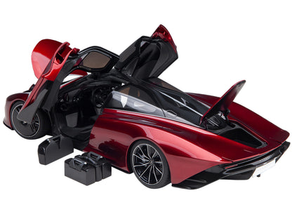McLaren Speedtail Volcano Red Metallic with Black Top and Suitcase Accessories 1/18 Model Car by Autoart <h2>McLaren Autoart</h2> <p>High-quality diecast perfect for collectors enthusiasts. Features d